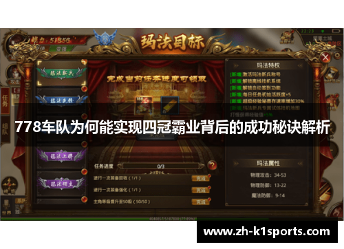 778车队为何能实现四冠霸业背后的成功秘诀解析